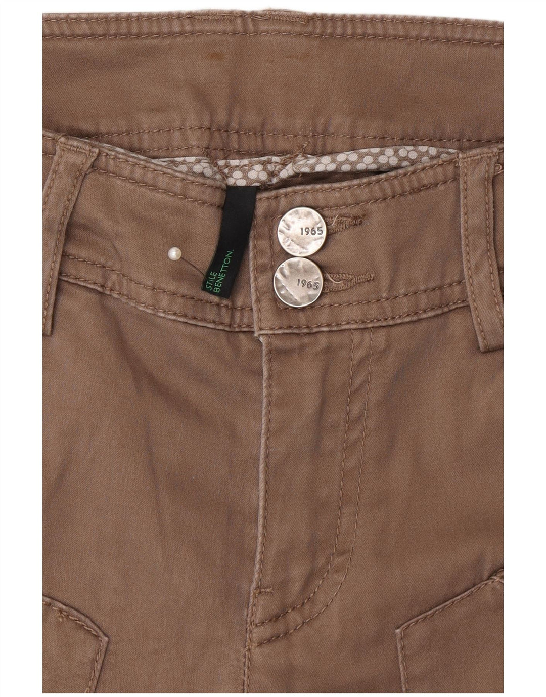 Benetton Mens Slim Casual Trousers W30 L33 Beige