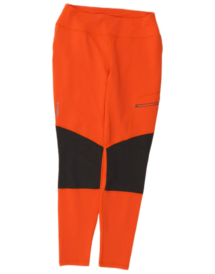 Columbia Womens Omni-Shield Leggings UK 12 Medium Orange Colourblock