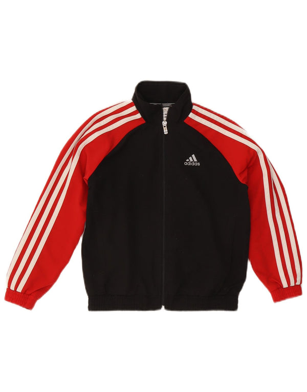 Adidas Boys Climalite Tracksuit Top Jacket 5-6 Years Black Colourblock