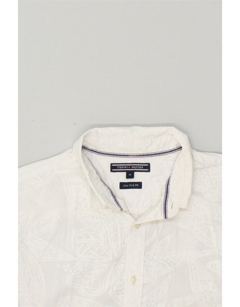 TOMMY HILFIGER Mens New York Fit Shirt Medium White Floral Cotton | Vintage Tommy Hilfiger | Thrift | Second-Hand Tommy Hilfiger | Used Clothing | Messina Hembry 
