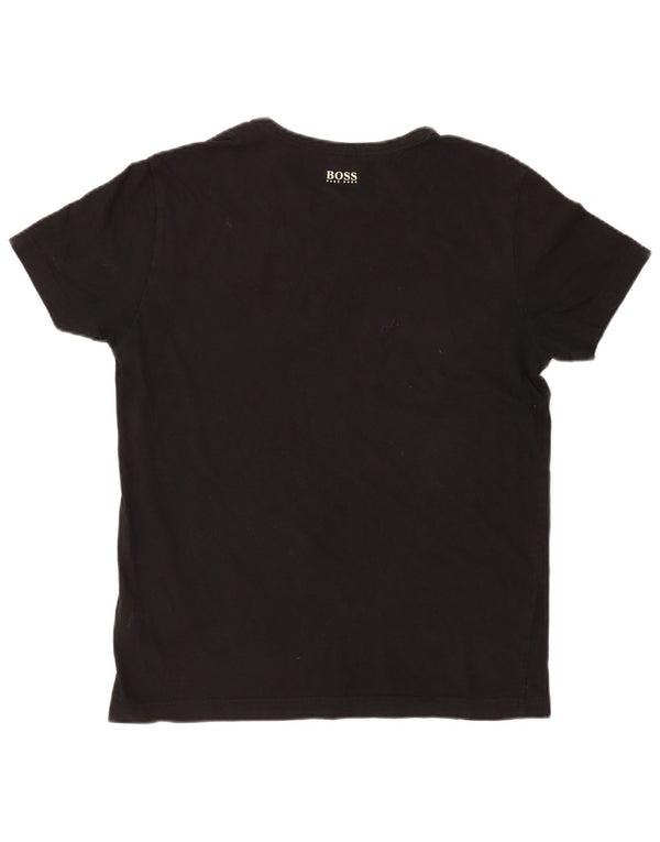 Hugo Boss Mens Graphic T-Shirt Top Medium Black Cotton