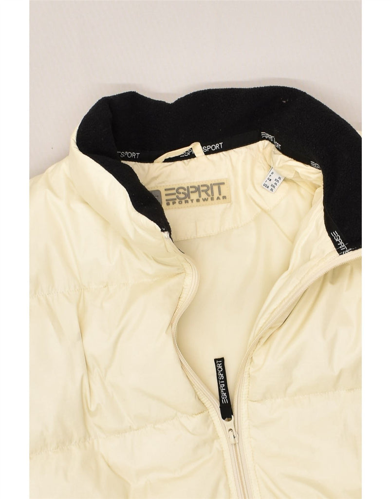 ESPRIT Mens Padded Jacket UK 42 XL Beige Nylon | Vintage Esprit | Thrift | Second-Hand Esprit | Used Clothing | Messina Hembry 