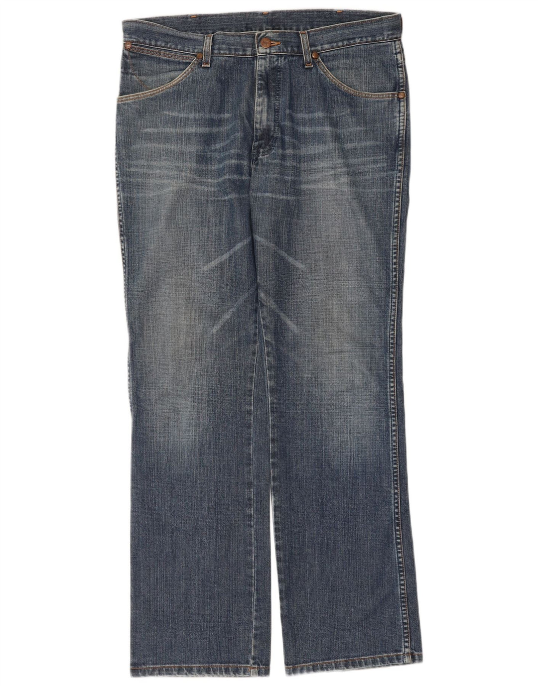 Wrangler Mens Alaska Straight Jeans W34 L32 Blue Cotton