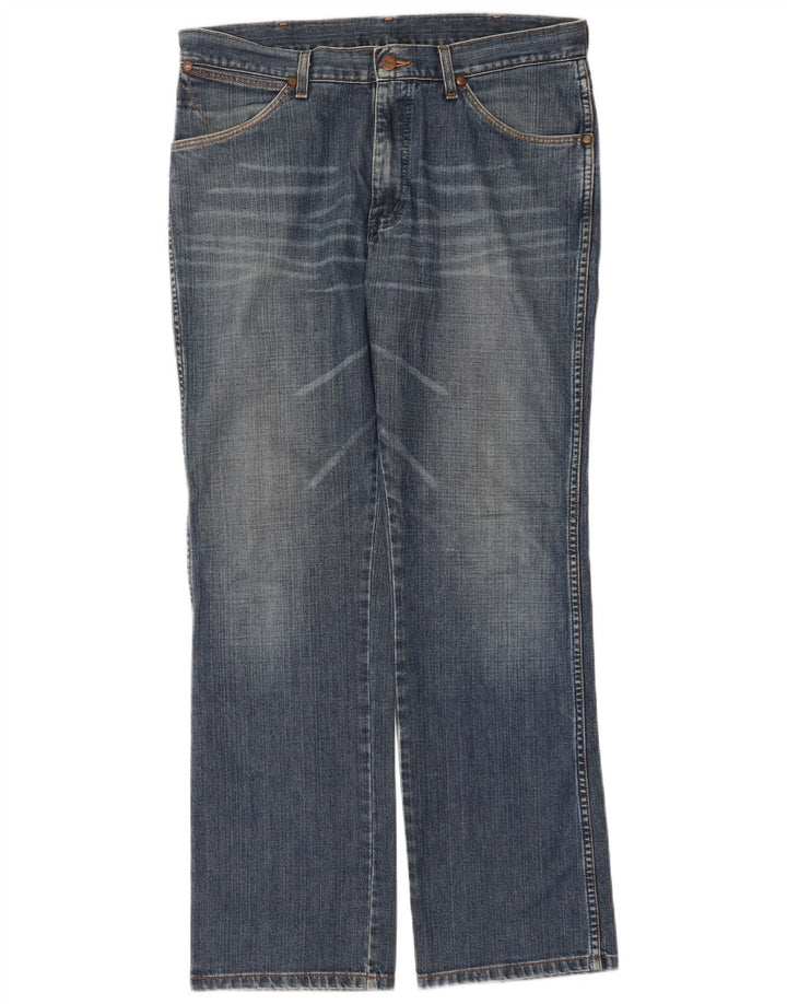 Wrangler Mens Alaska Straight Jeans W34 L32 Blue Cotton
