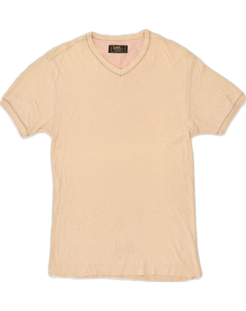 LEE Womens T-Shirt Top UK 18 XL Beige Cotton | Vintage Lee | Thrift | Second-Hand Lee | Used Clothing | Messina Hembry 