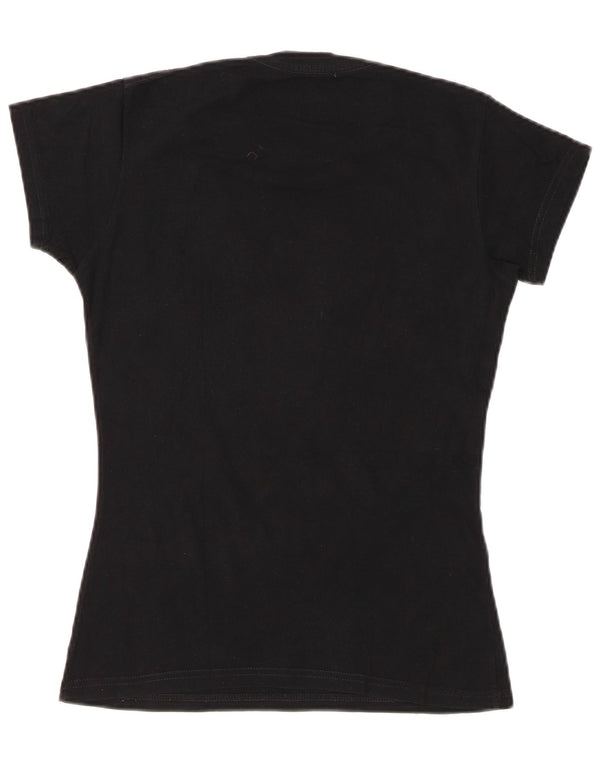 HARD ROCK CAFE Womens Barcelona Graphic T-Shirt Top UK 10 Small Black