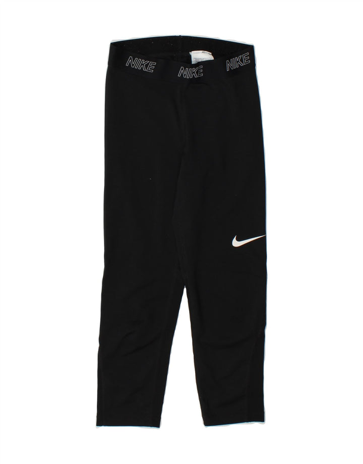 NIKE Womens Dri Fit Graphic Leggings UK 6 XS Black Polyester Vintage Nike and Second-Hand Nike from Messina Hembry 