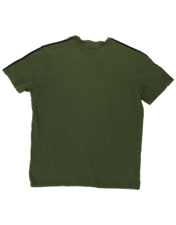 Champion Mens Graphic T-Shirt Top Medium Green Colourblock