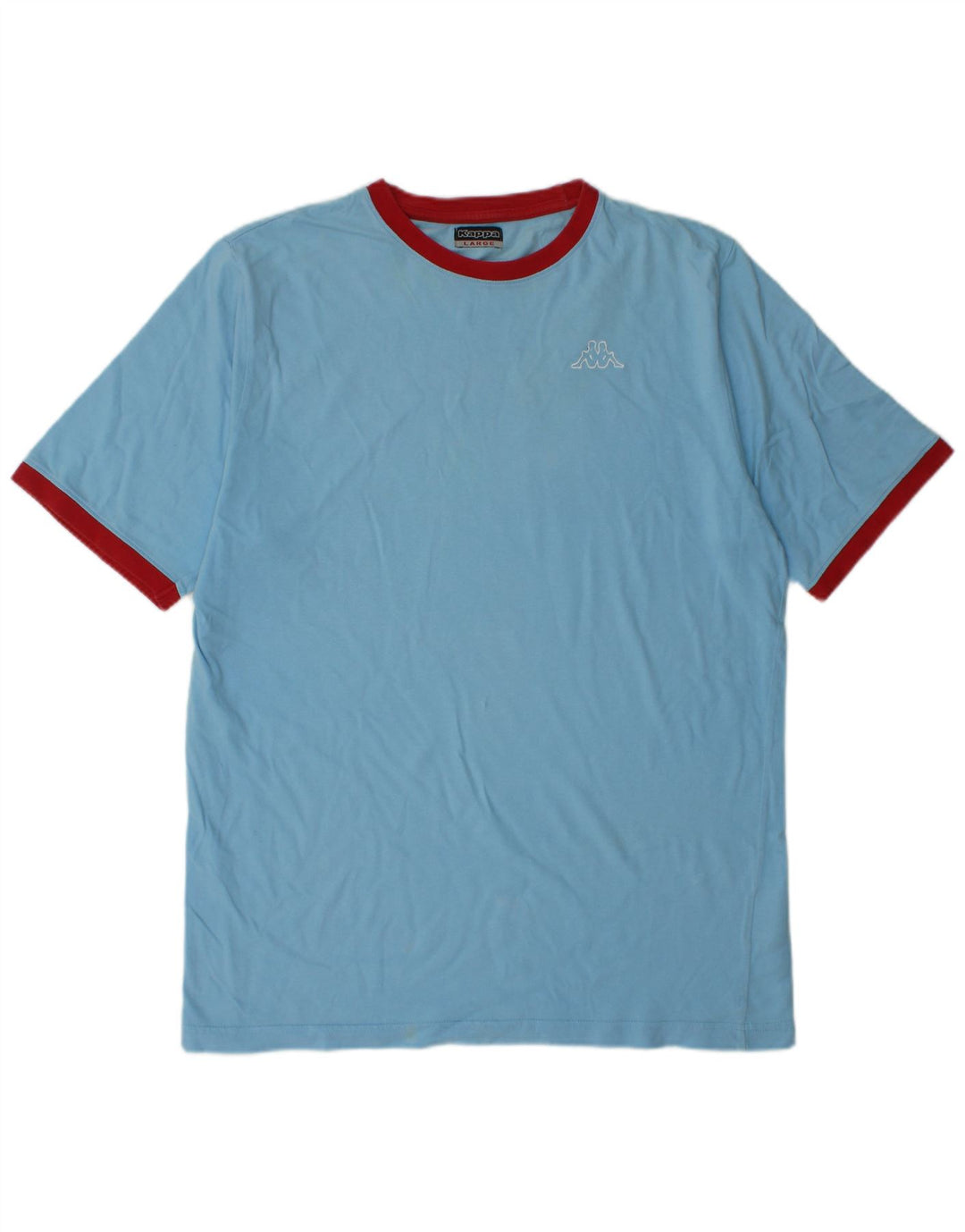 Kappa Mens T-Shirt Top Large Blue Colourblock Cotton