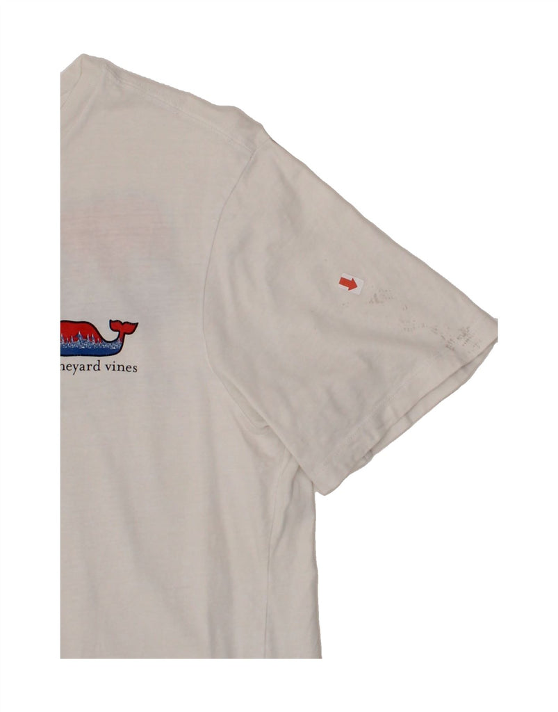 VINEYARD VINES Mens Graphic T-Shirt Top Medium White Cotton Vintage Vineyard Vines and Second-Hand Vineyard Vines from Messina Hembry 