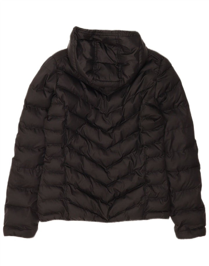 Adidas Womens Hooded Padded Jacket UK 10 Small Black Polyester