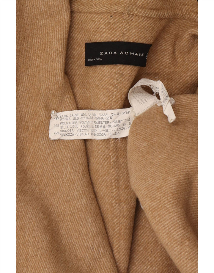 Zara Womens Oversized Overcoat UK 14 Medium Beige Wool