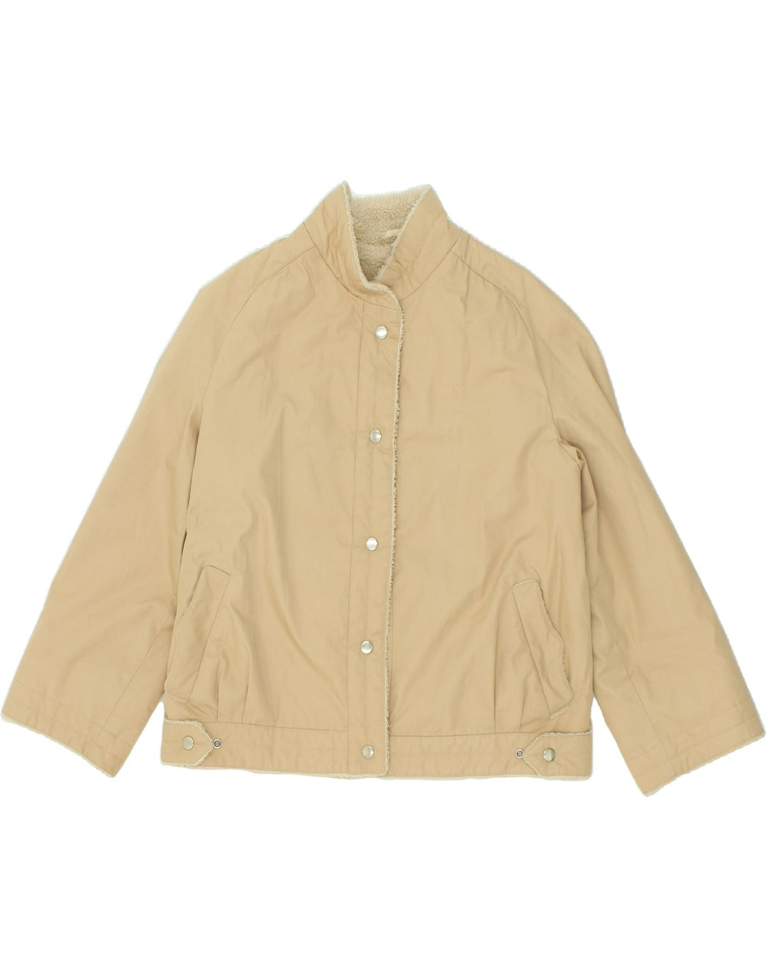 C&A Womens Bomber Sherpa Jacket EU 42 Large Beige Cotton Vintage C&A and Second-Hand C&A from Messina Hembry 