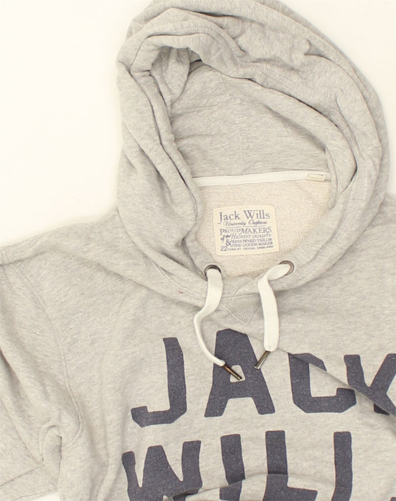 JACK WILLS Mens Graphic Hoodie Jumper Medium Grey Cotton | Vintage Jack Wills | Thrift | Second-Hand Jack Wills | Used Clothing | Messina Hembry 