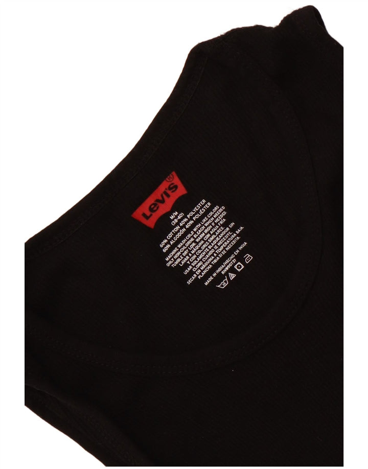 LEVI'S Mens Vest Top UK 38/40 Medium Black Cotton