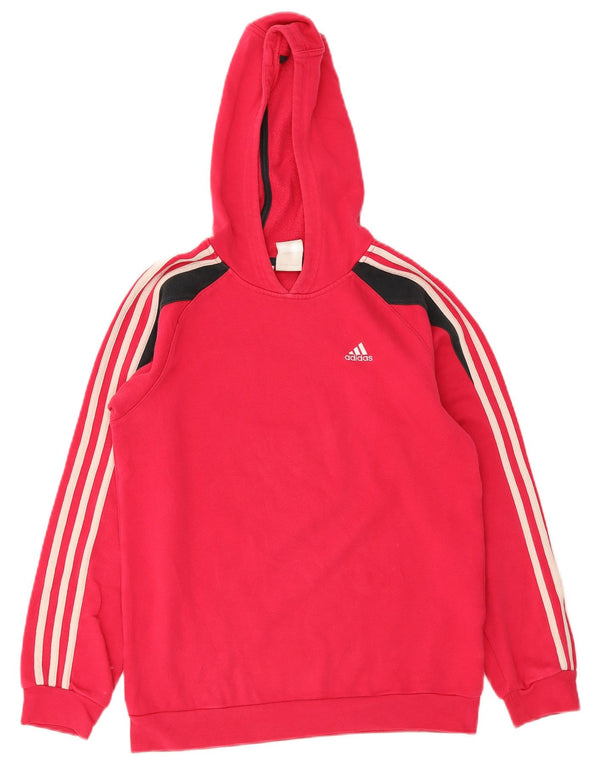 Adidas Girls Hoodie Jumper 13-14 Years Red Cotton