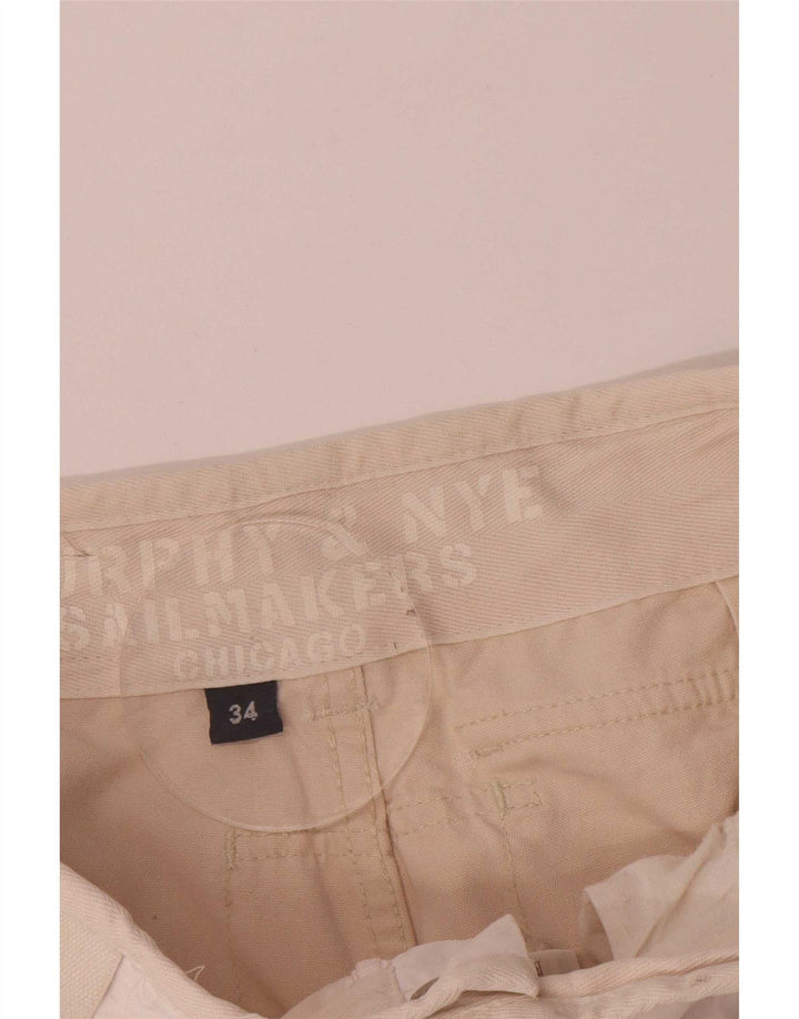Murphy & Nye Mens Sailmakers Cargo Trousers W34 L28 White Colourblock