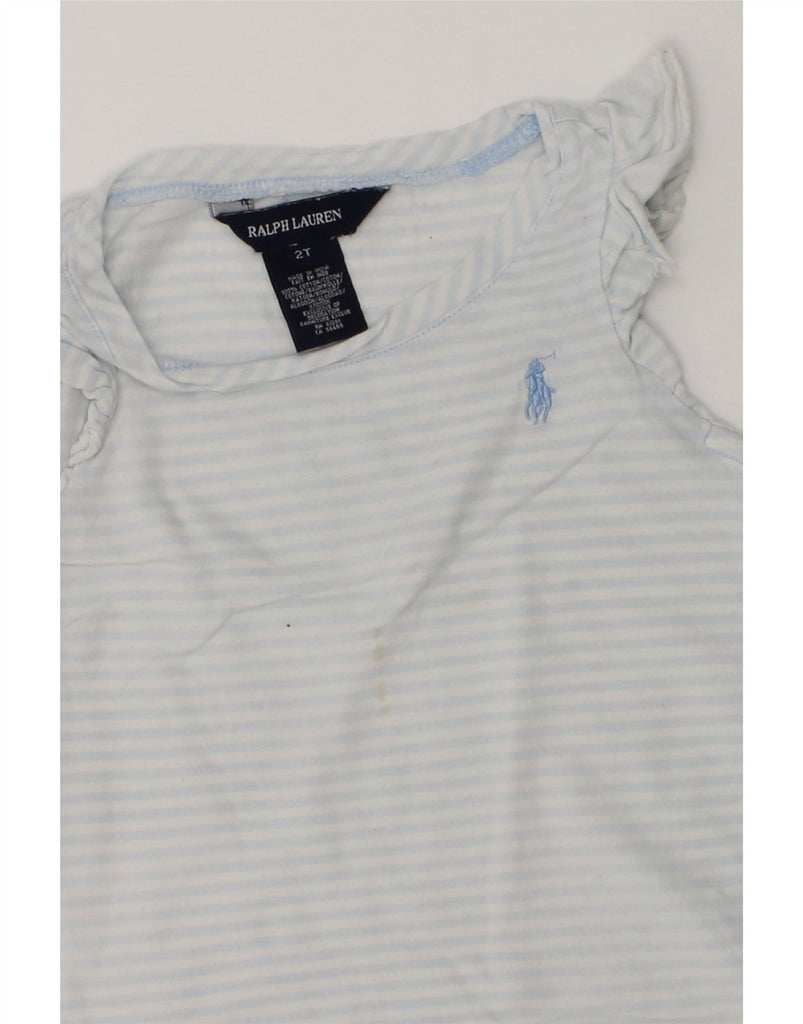 RALPH LAUREN Baby Girls T-Shirt Top 18-24 Months Blue Striped Cotton | Vintage Ralph Lauren | Thrift | Second-Hand Ralph Lauren | Used Clothing | Messina Hembry 