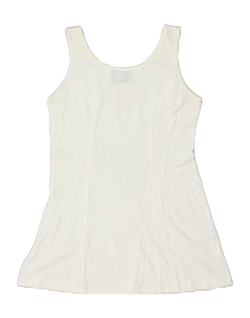 SERGIO TACCHINI Womens Vest Top UK 12 Medium White | Vintage Sergio Tacchini | Thrift | Second-Hand Sergio Tacchini | Used Clothing | Messina Hembry 