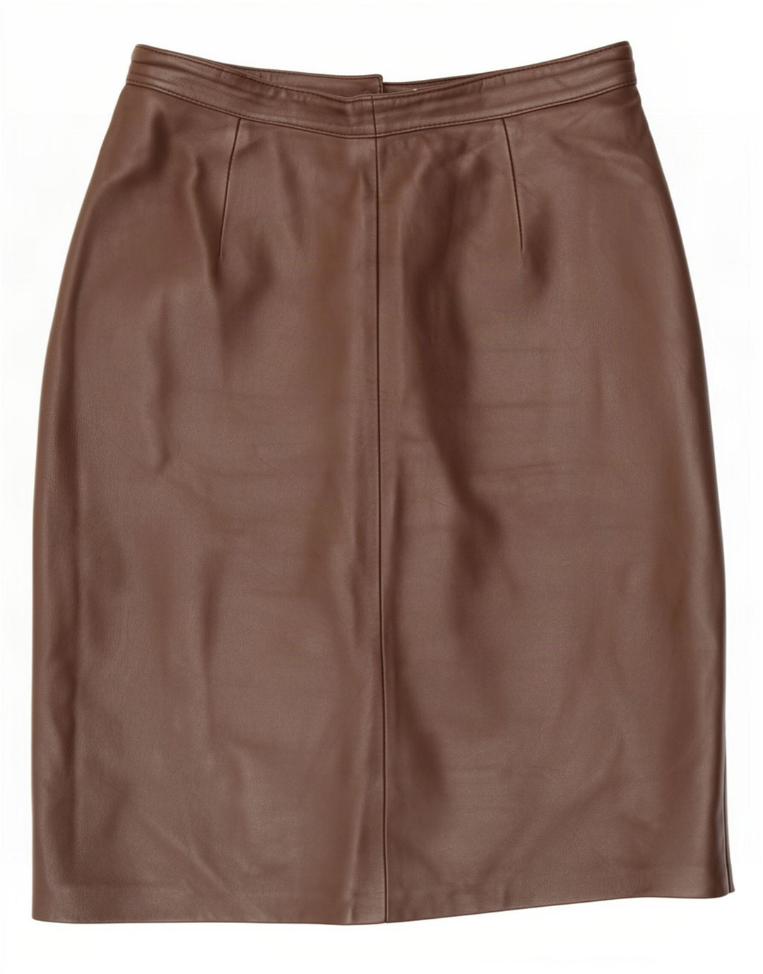 Vintage Womens Leather Skirt EU 40 Medium W28 Brown