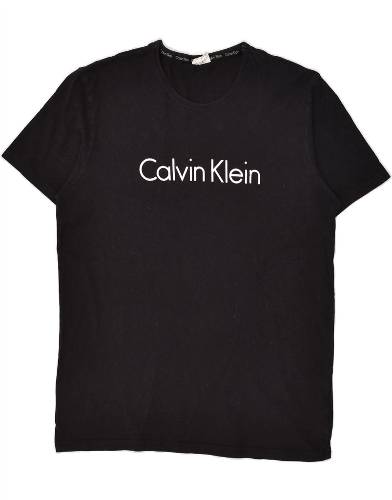 CALVIN KLEIN Mens Graphic T-Shirt Top Large Black Cotton | Vintage Calvin Klein | Thrift | Second-Hand Calvin Klein | Used Clothing | Messina Hembry 