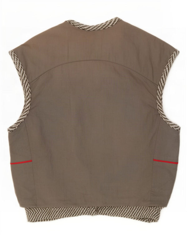 Vintage Womens Gilet UK 16 Large Grey Acrylic
