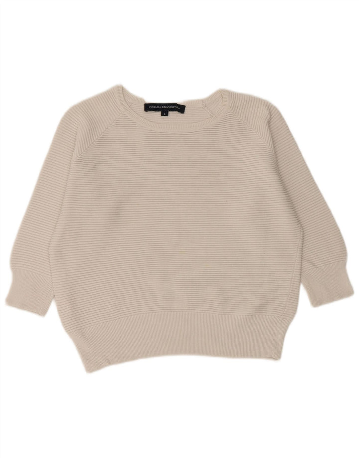 FRENCH CONNECTION Womens Boat Neck Jumper Sweater UK 10 Small White