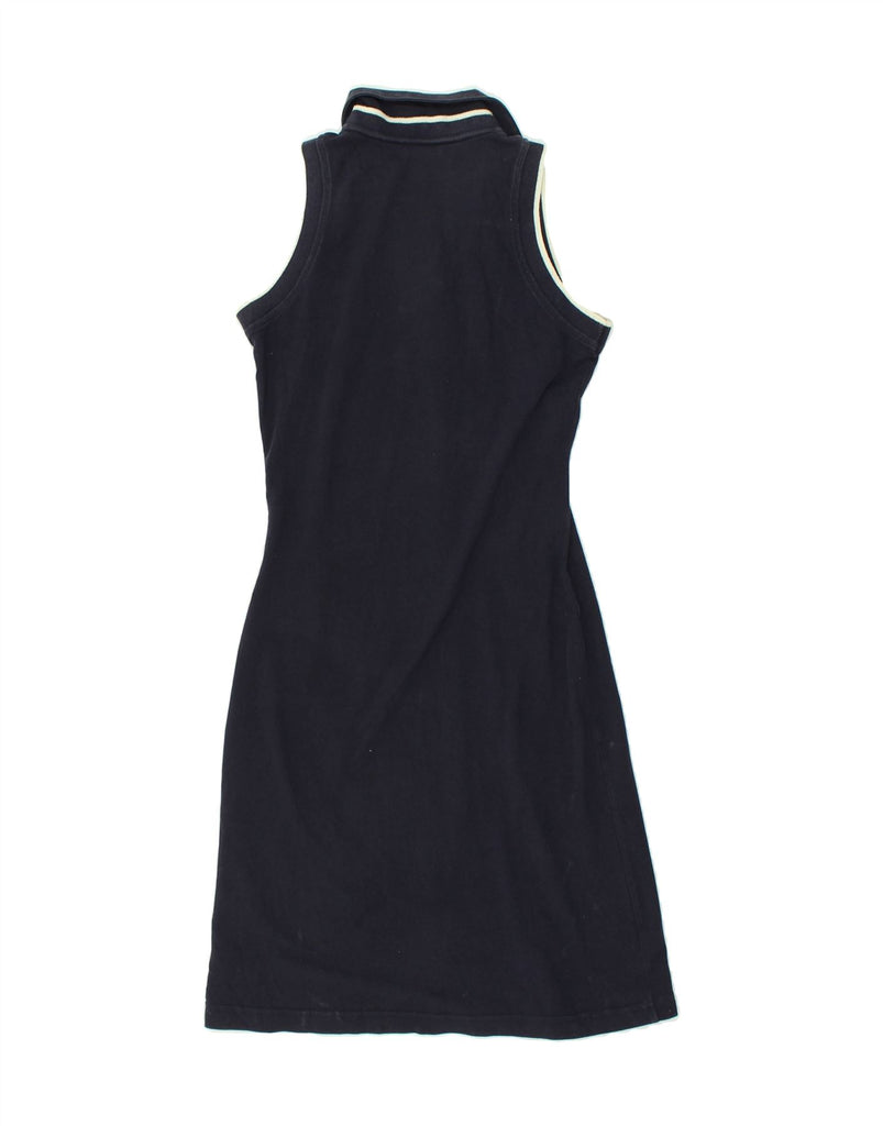 ASICS Womens Sleeveless Shirt Dress UK 10 Small Navy Blue Cotton | Vintage Asics | Thrift | Second-Hand Asics | Used Clothing | Messina Hembry 