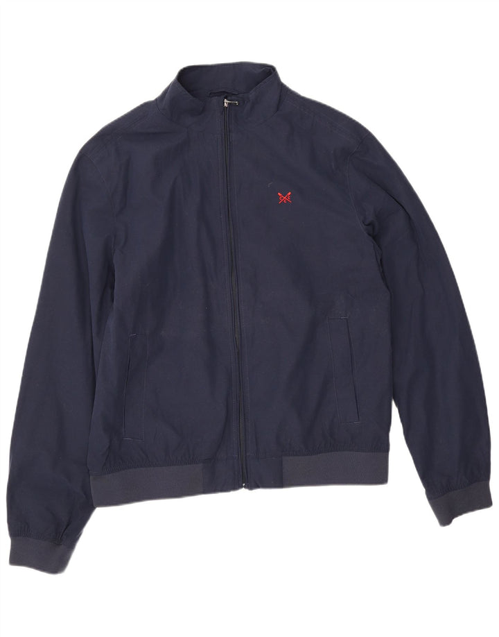 Crew Clothing Mens Bomber Jacket UK 36 Small Navy Blue Polyester