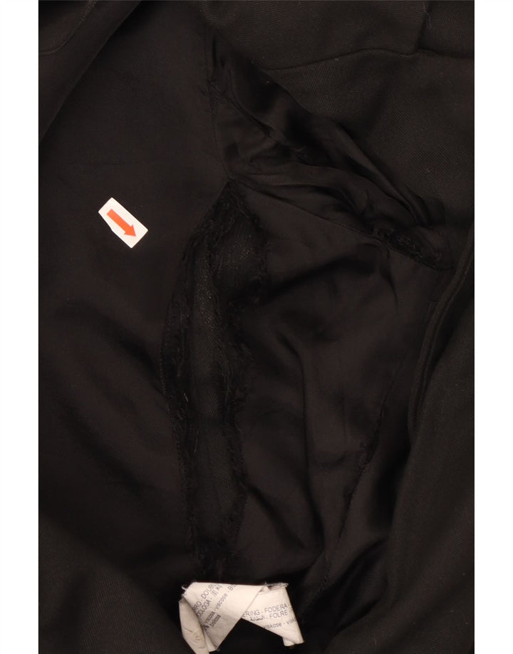 Zara Womens 2 Button Blazer Jacket UK 10 Small Black Viscose