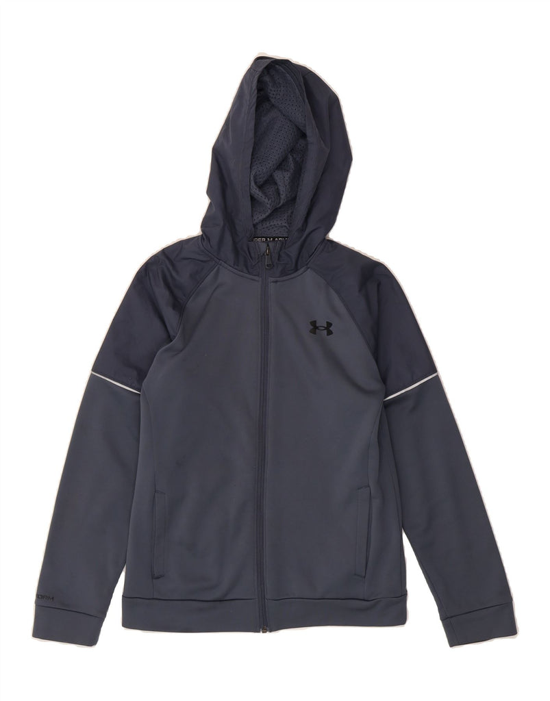 UNDER ARMOUR Boys Zip Hoodie Sweater 11-12 Years Large  Navy Blue Vintage Under Armour and Second-Hand Under Armour from Messina Hembry 