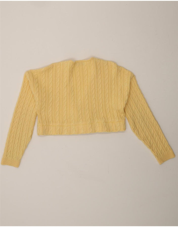 VINTAGE Womens Bolero Jumper UK 10 Small Yellow Vintage Vintage and Second-Hand Vintage from Messina Hembry 