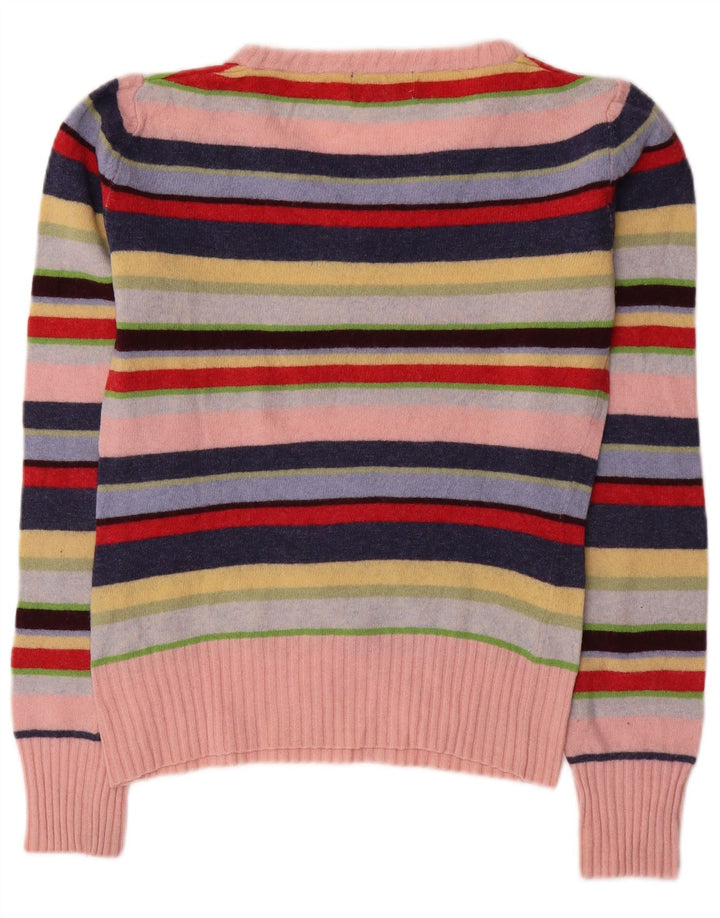 Kappa Womens V-Neck Jumper Sweater UK 12 Medium Multicoloured Striped