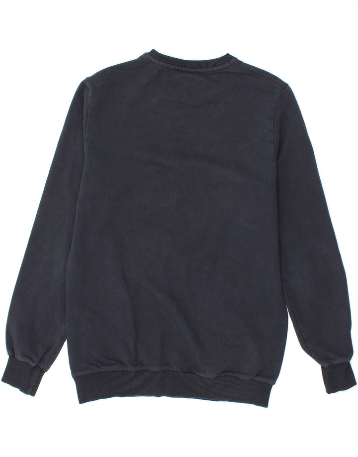 LEVI'S Womens Graphic Sweatshirt Jumper UK 10 Small Navy Blue Cotton Vintage Levi's and Second-Hand Levi's from Messina Hembry 