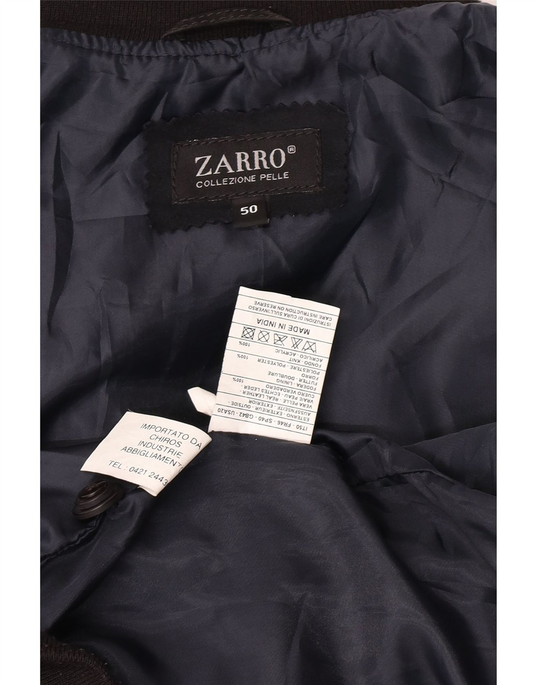Zarro Mens Suede Bomber Jacket IT 50 Large Black Leather