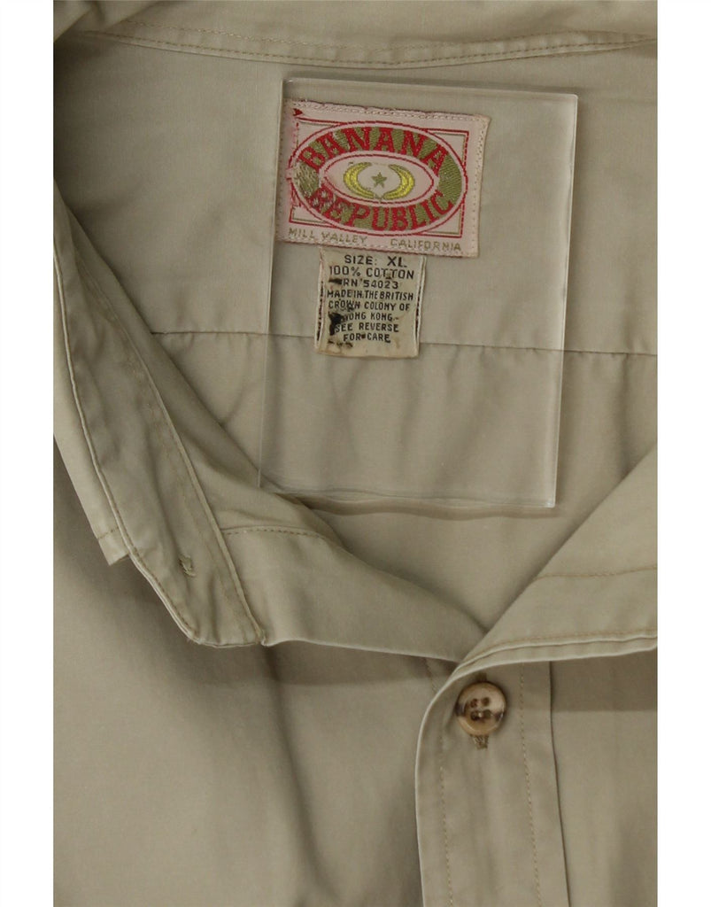 BANANA REPUBLIC Mens Military Shirt XL Grey Cotton Vintage Banana Republic and Second-Hand Banana Republic from Messina Hembry 