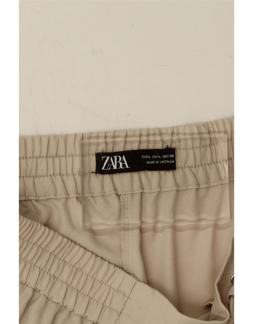 ZARA Womens Straight Cropped Trousers  Large W30 L25  Beige