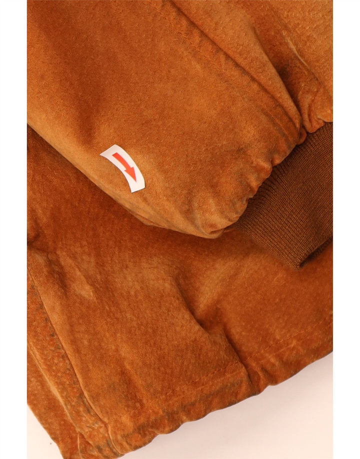 Fabiani Mens Hooded Suede Jacket IT 48 Medium Brown Leather