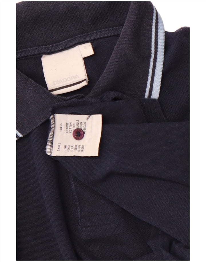 Diadora Mens Polo Shirt Small Navy Blue Cotton