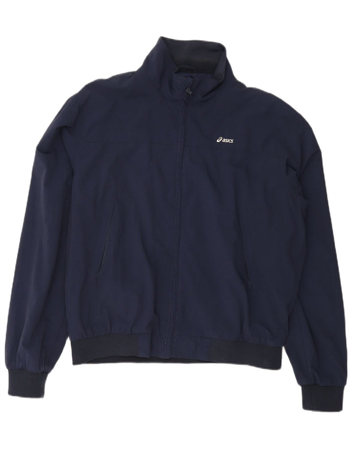ASICS Mens Bomber Jacket UK 40 Large Navy Blue Nylon