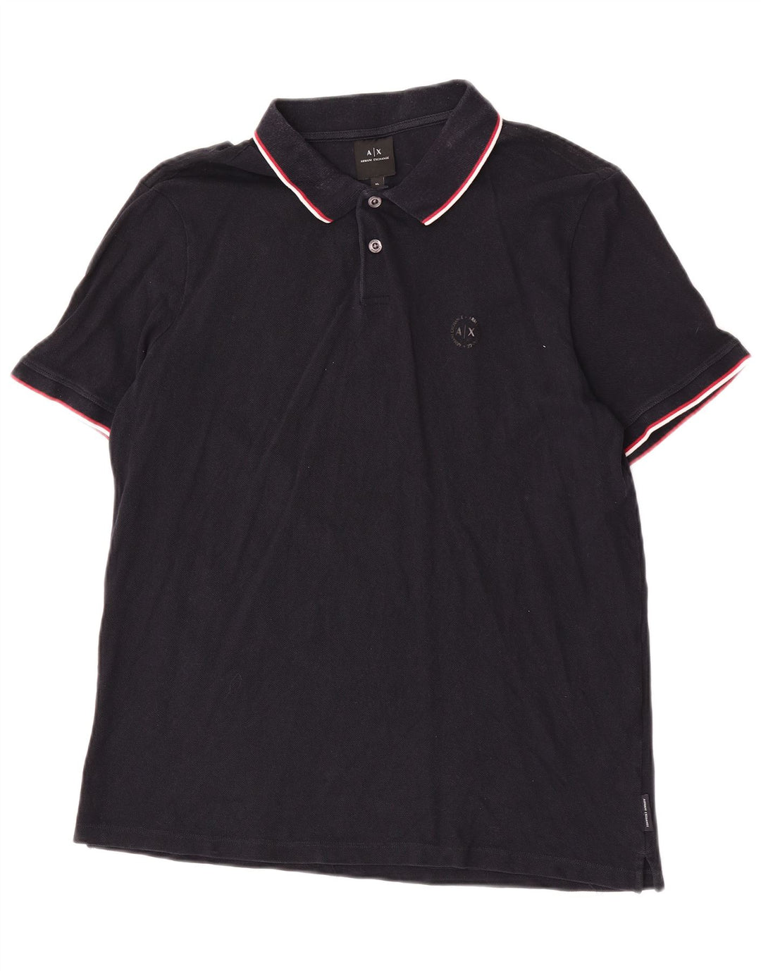 Armani Exchange Mens Polo Shirt XL Black Cotton