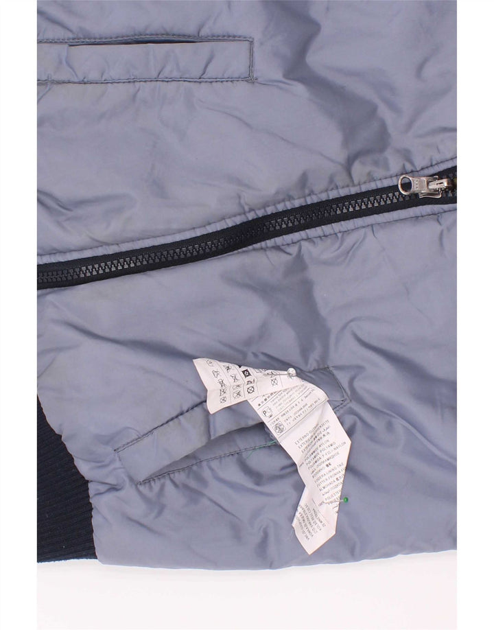 Benetton Boys Graphic Padded Jacket 7-8 Years Medium Blue Colourblock