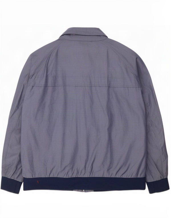 Marks & Spencer Mens Bomber Jacket UK 46 3XL Blue Colourblock Cotton