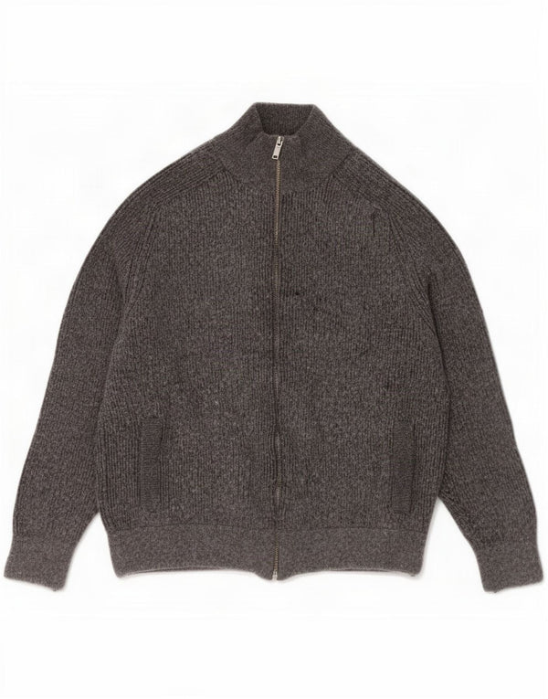 Marks & Spencer Womens Cardigan Sweater UK 14 Medium Grey Cotton