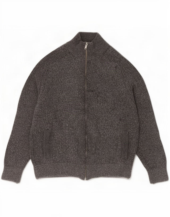 Marks & Spencer Womens Cardigan Sweater UK 14 Medium Grey Cotton