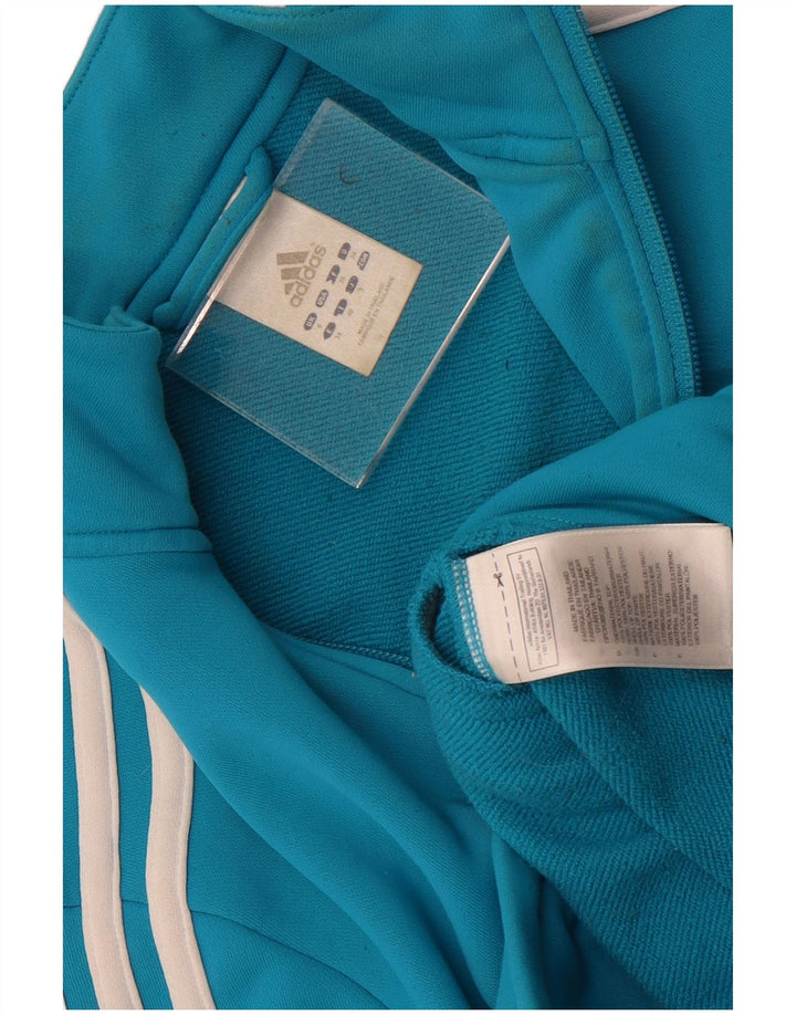 Adidas Womens Tracksuit Top Jacket UK 8 Small Blue Polyester
