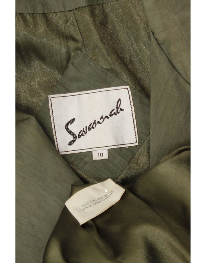 Savannah Womens Oversized Trench Coat UK 10 Small Green Polyester