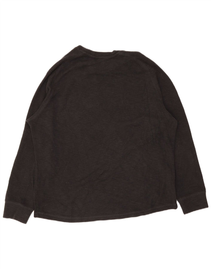 Eddie Bauer Mens Top Long Sleeve XL Black Cotton