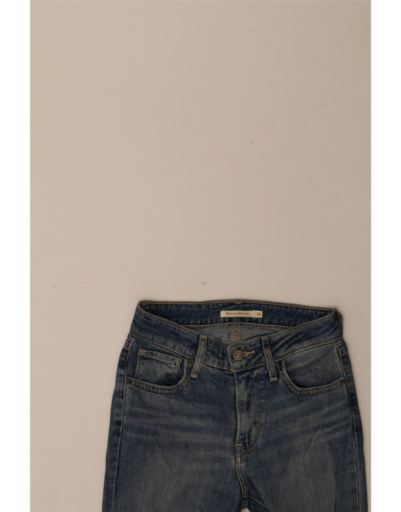 LEVI'S Womens 721 High Rise Skinny Jeans W24 L31 Blue Cotton Vintage Levi's and Second-Hand Levi's from Messina Hembry 