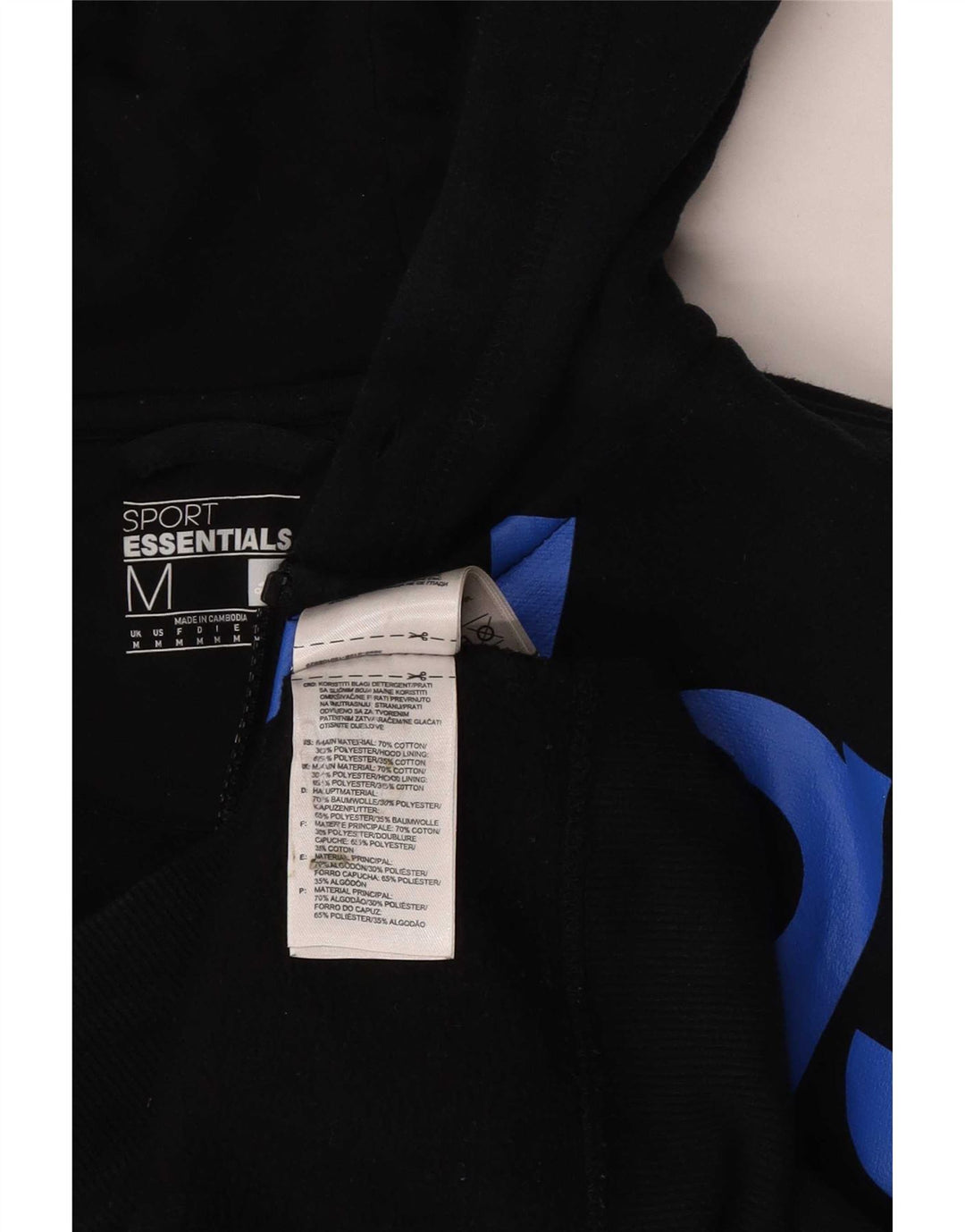 Adidas Mens Graphic Zip Hoodie Sweater Medium Black Cotton